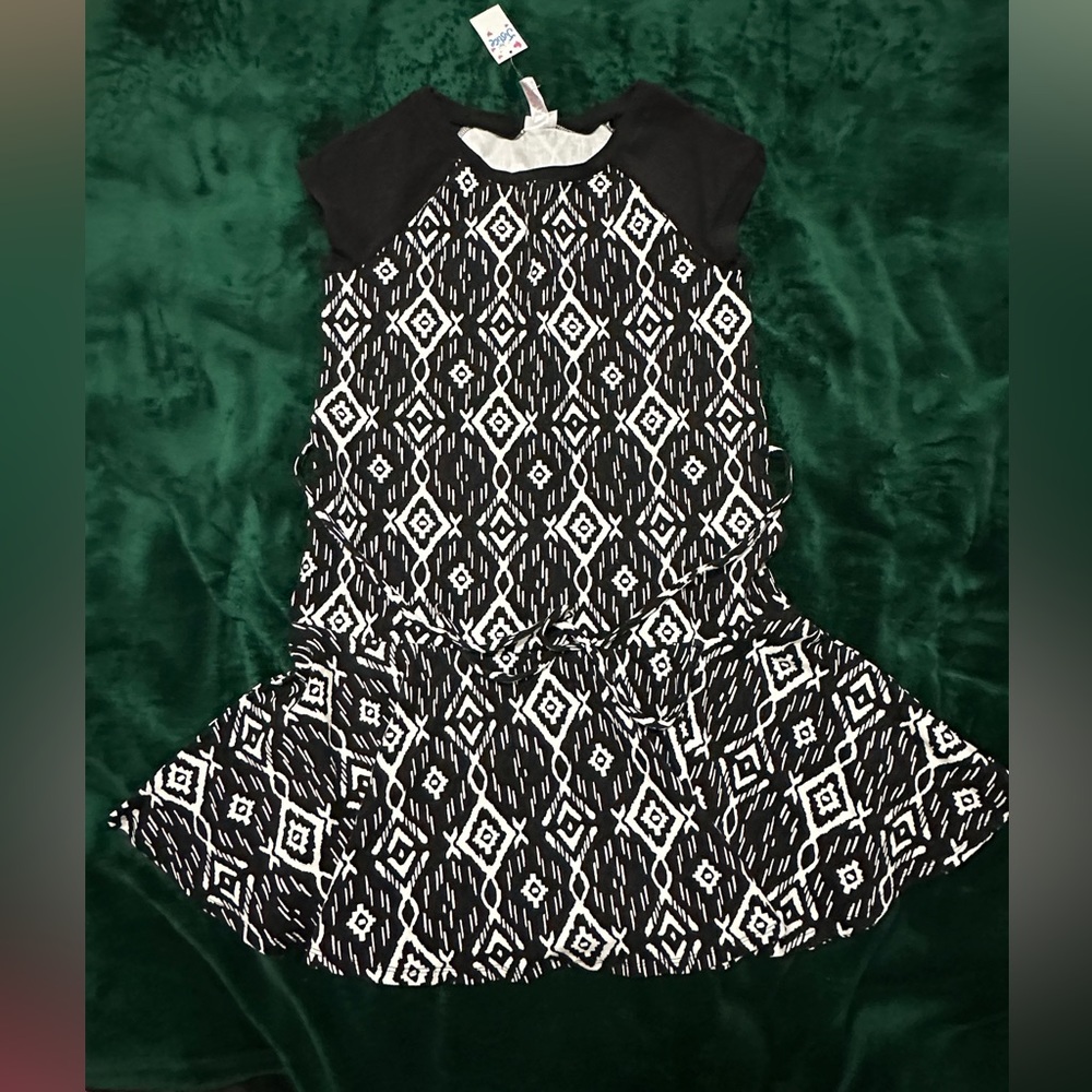 Brand new Justice dress, color black and white, size 18